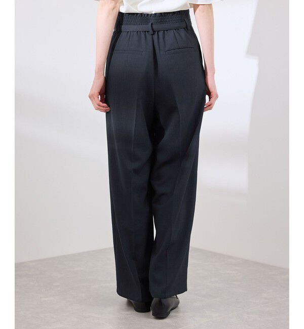 Rope&rsquo;Picnic「カナパ ベルト付きワイドパンツ/セットアップ対応・UV・抗菌防臭・接触冷感」|チノ|