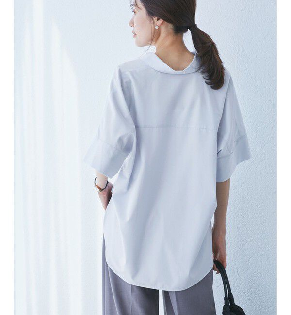 Rope&rsquo;Picnic「【UVカット・接触冷感・イージーケア】スキッパーシャツブラウス」|シャツ・ブラウス|