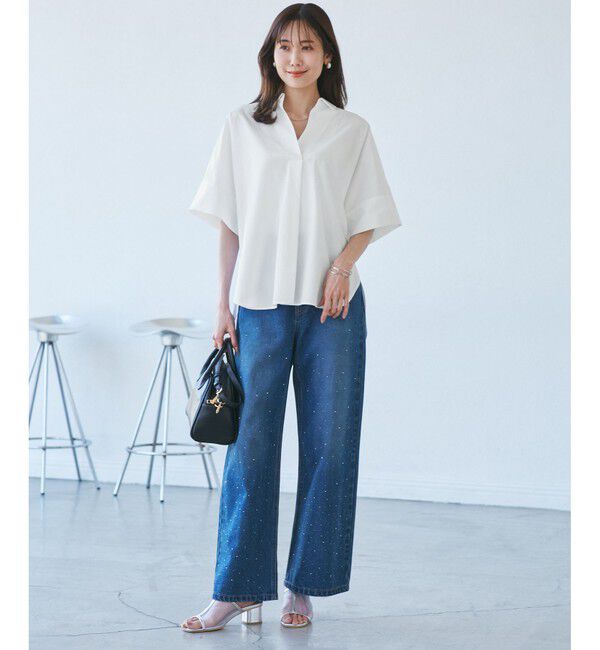 Rope&rsquo;Picnic「【UVカット・接触冷感・イージーケア】スキッパーシャツブラウス」|シャツ・ブラウス|