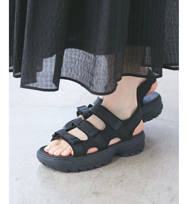 ROPE PICNIC PASSAGE「ボリュームソールスニーカーサンダル」|サンダル|ブラック(01)