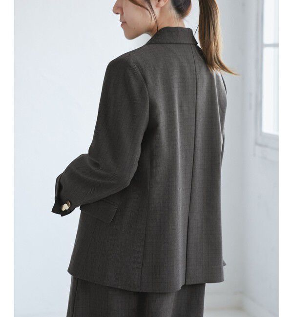 Rope&rsquo;Picnic「【低身長・小柄さんサイズ】レディハンサムシリーズ ウールライク金ボタンジャケット(半裏地)」|テーラードジャケット|