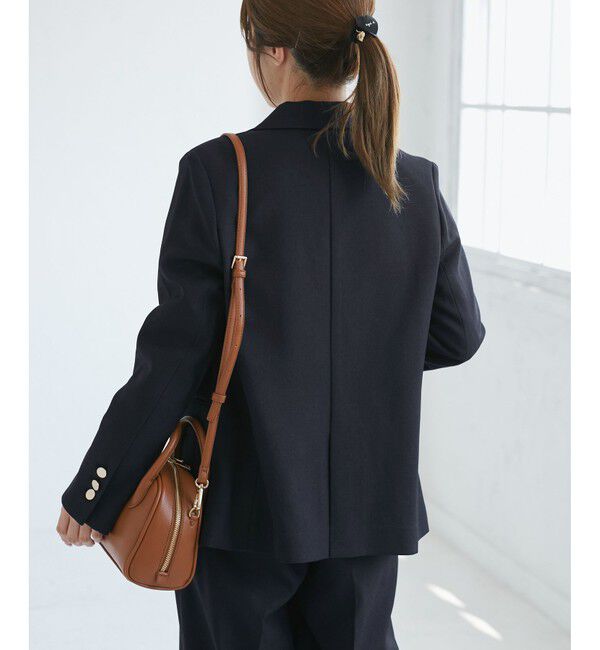 Rope&rsquo;Picnic「【低身長・小柄さんサイズ】レディハンサムシリーズ ウールライク金ボタンジャケット(半裏地)」|テーラードジャケット|