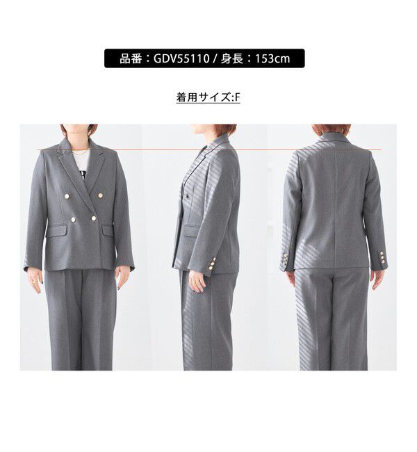 Rope&rsquo;Picnic「【低身長・小柄さんサイズ】レディハンサムシリーズ ウールライク金ボタンジャケット(半裏地)」|テーラードジャケット|