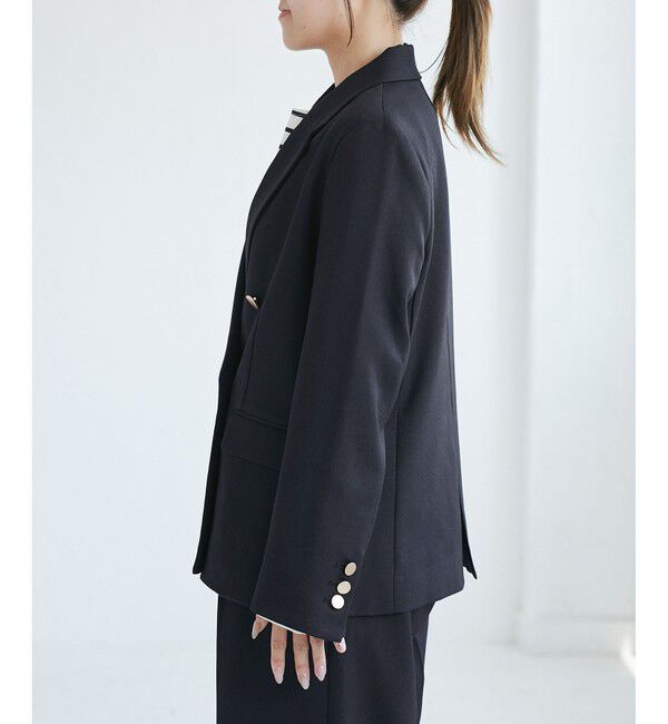 Rope&rsquo;Picnic「【低身長・小柄さんサイズ】レディハンサムシリーズ ウールライク金ボタンジャケット(半裏地)」|テーラードジャケット|