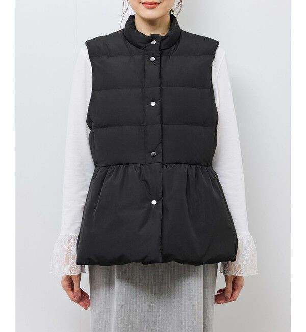 Rope&rsquo;Picnic「【GREEN DOWN/グリーンダウン】ペプラムダウンベスト」|ダウンベスト・ベスト|