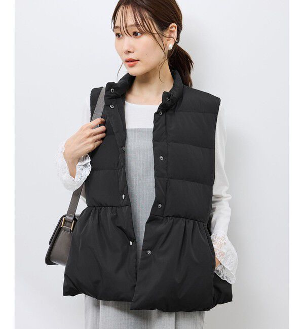 Rope&rsquo;Picnic「【GREEN DOWN/グリーンダウン】ペプラムダウンベスト」|ダウンベスト・ベスト|