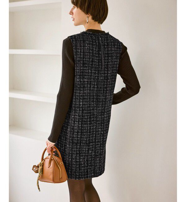 Rope&rsquo;Picnic「キーネックツイードジャンパースカート ワンピース/着丈が選べる」|ワンピース|