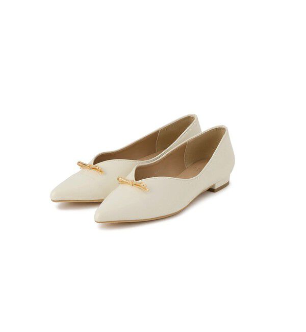 ROPE PICNIC PASSAGE「メタルリボンＶカットフラットパンプス」|パンプス|