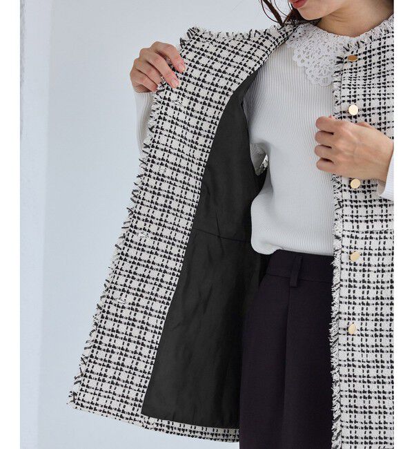 Rope&rsquo;Picnic「【WEB限定カラー】ツイード金ボタンジレベスト/セレモニー対応・リンクコーデ」|ベスト・ジレ|