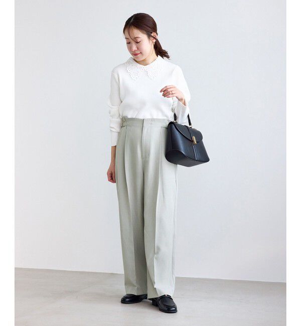 Rope&rsquo;Picnic「【低身長・小柄さんサイズ】クリアツイルワイドパンツ/入卒式・セレモニー・セットアップ対応」|チノ|