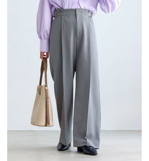 Rope&rsquo;Picnic「【低身長・小柄さんサイズ】クリアツイルワイドパンツ/入卒式・セレモニー・セットアップ対応」|チノ|