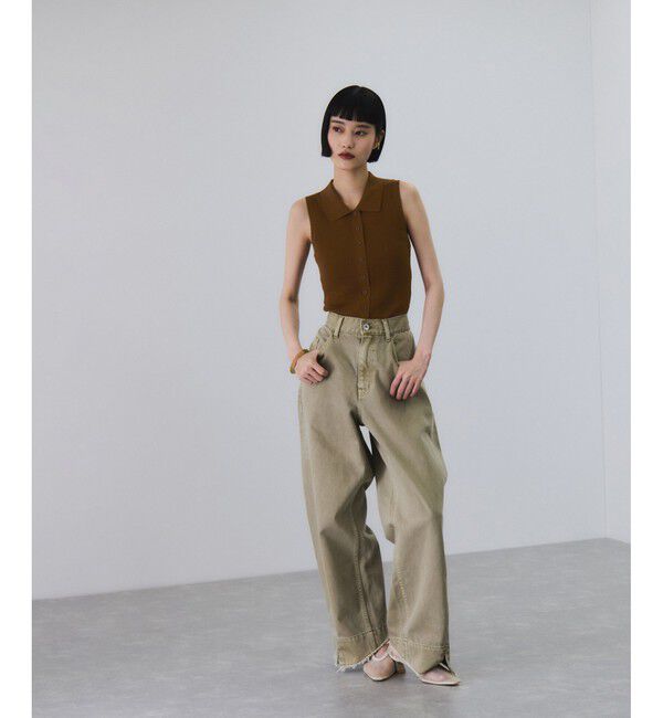 ADAM ET ROPE'「リブノースリーブニット」|ニット・セーター|