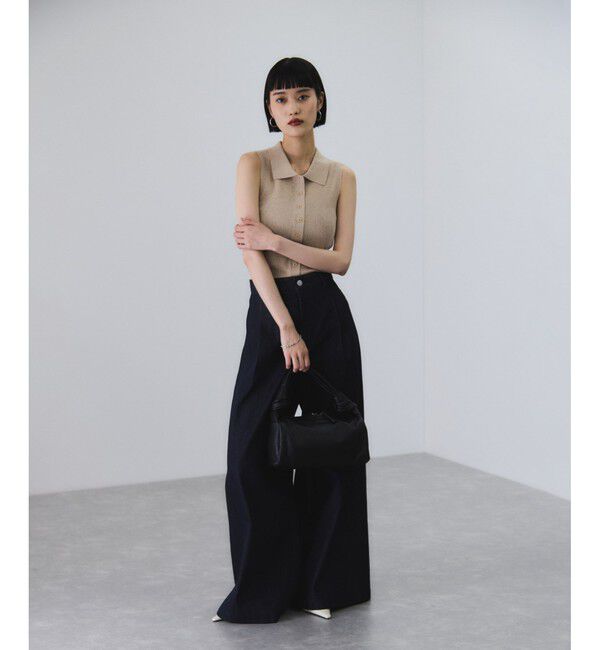 ADAM ET ROPE'「リブノースリーブニット」|ニット・セーター|