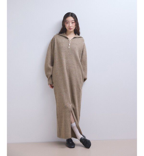 ADAM ET ROPE'「【WEB限定】2WAYニットポロワンピース」|ワンピース|