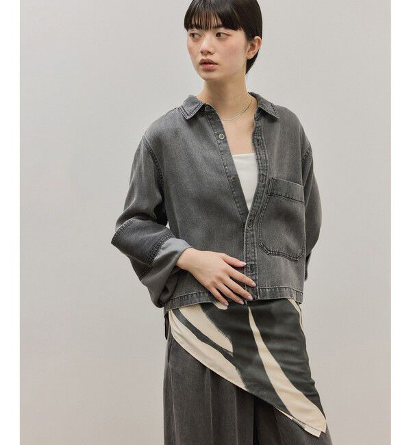 ADAM ET ROPE'「ライトデニムシャツ」|シャツ・ブラウス|ブラック(01)