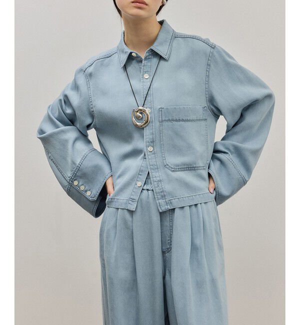 ADAM ET ROPE'「ライトデニムシャツ」|シャツ・ブラウス|サックス(48)