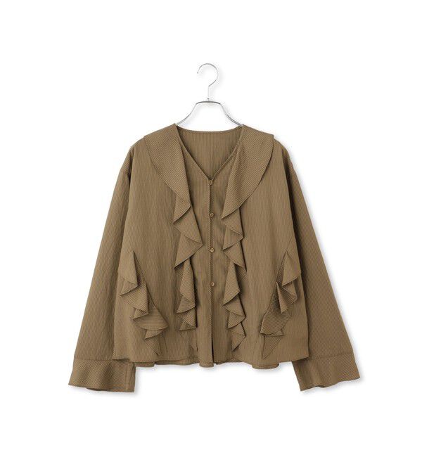 ADAM ET ROPE'「【WEB限定】オーバーラッフルフリルブラウス」|シャツ・ブラウス|