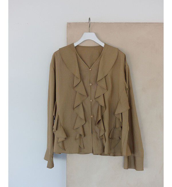 ADAM ET ROPE'「【WEB限定】オーバーラッフルフリルブラウス」|シャツ・ブラウス|