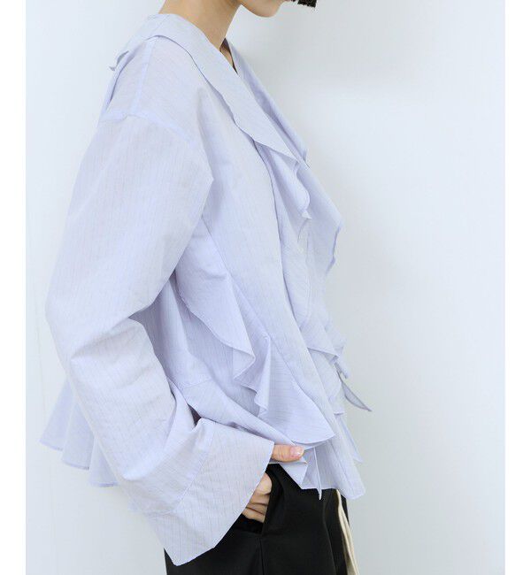 ADAM ET ROPE'「【WEB限定】オーバーラッフルフリルブラウス」|シャツ・ブラウス|