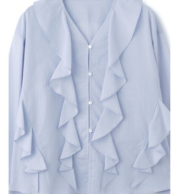 ADAM ET ROPE'「【WEB限定】オーバーラッフルフリルブラウス」|シャツ・ブラウス|