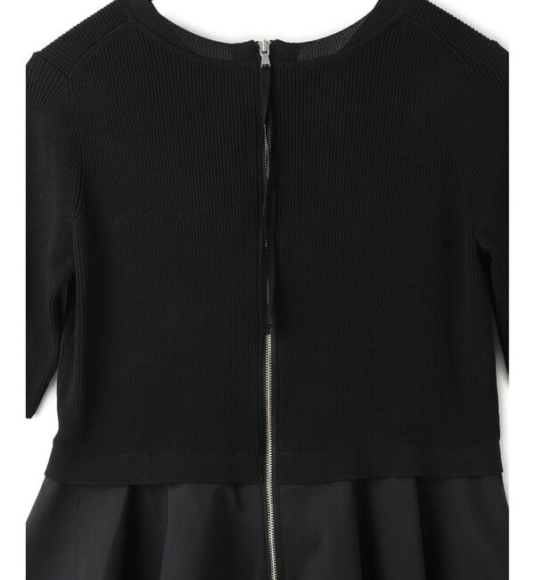 ADAM ET ROPE'「【サステナブル】ペプラムコンビハーフスリーブニット」|ニット・セーター|