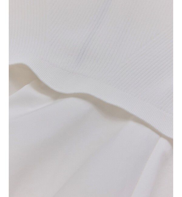 ADAM ET ROPE'「【サステナブル】ペプラムコンビハーフスリーブニット」|ニット・セーター|