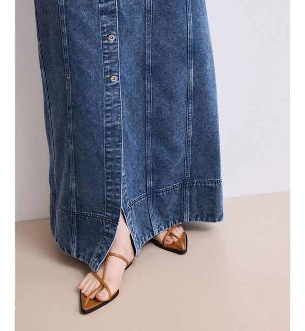 ADAM ET ROPE'「【WEB限定】ライトデニムスリーブレスワンピース」|ワンピース|