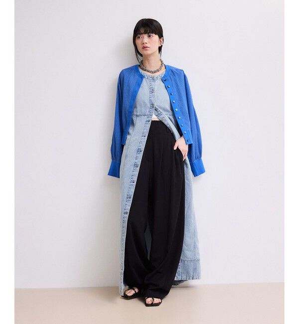 ADAM ET ROPE'「【WEB限定】ライトデニムスリーブレスワンピース」|ワンピース|