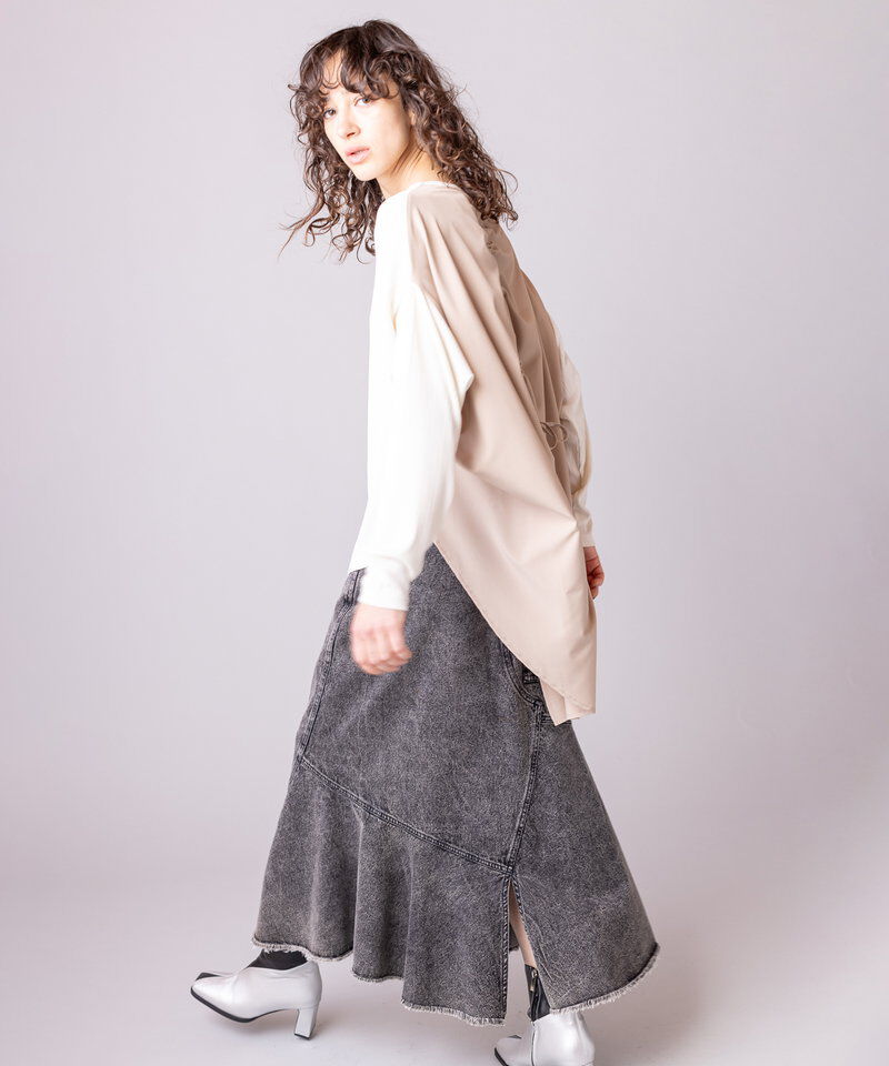  「アシンメトリーケミカルデニムスカート」|スカート|