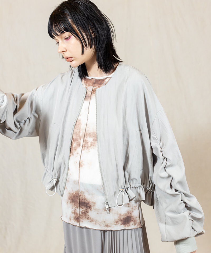  「ギャザージップブルゾン」|ブルゾン・スタジャン|