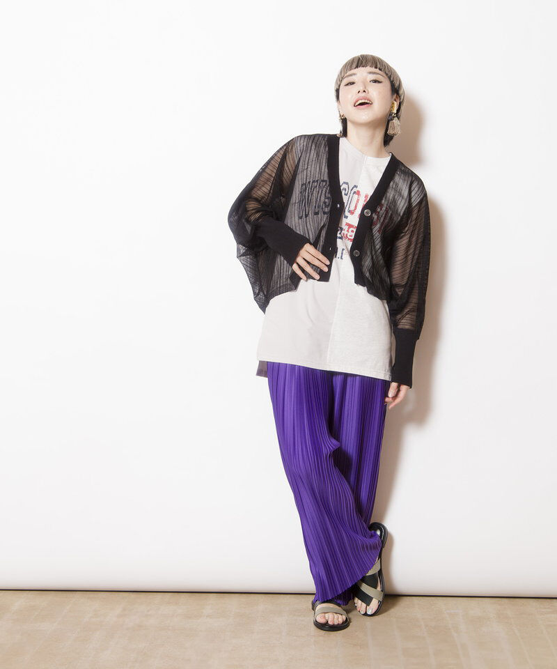  「シアーストライプニットカーディガン」|ニット・セーター|