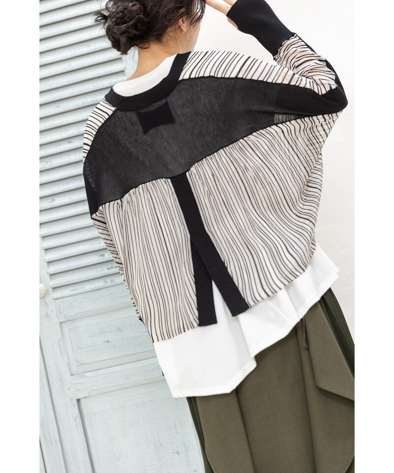  「シアーストライプニットカーディガン」|ニット・セーター|