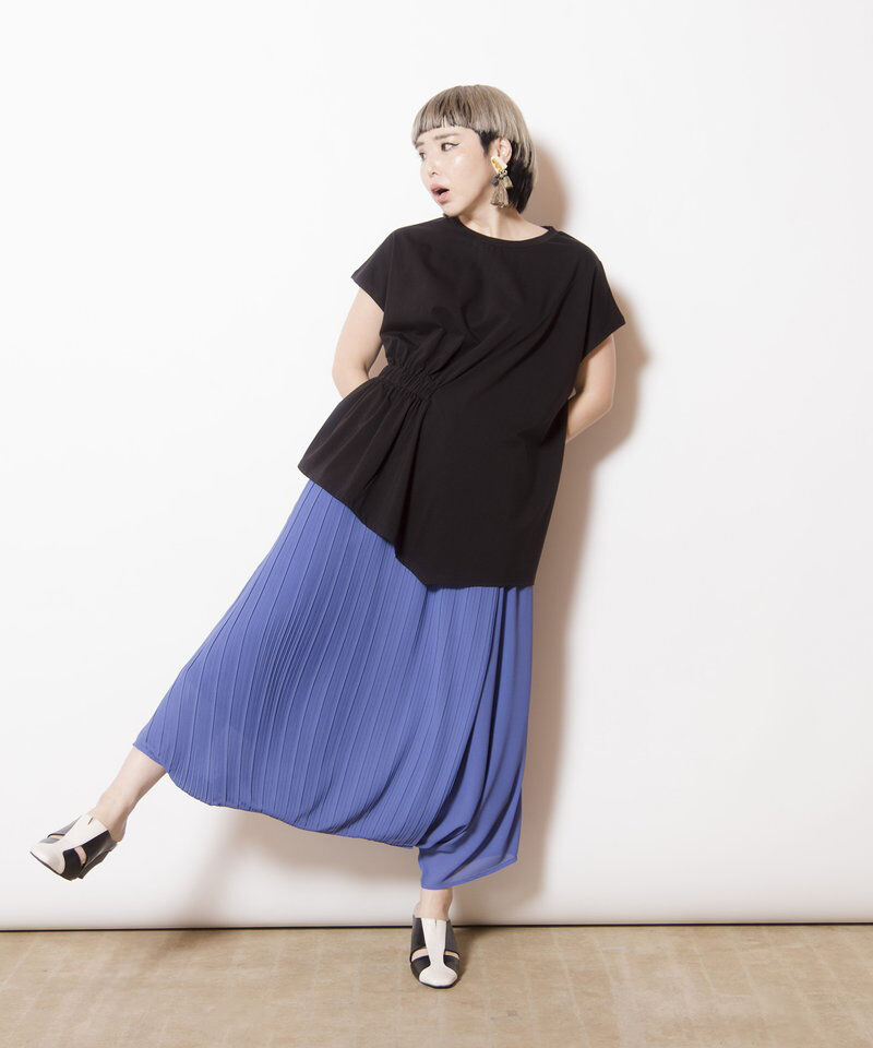  「プリーツレイヤードアラジンパンツ」|サルエル|