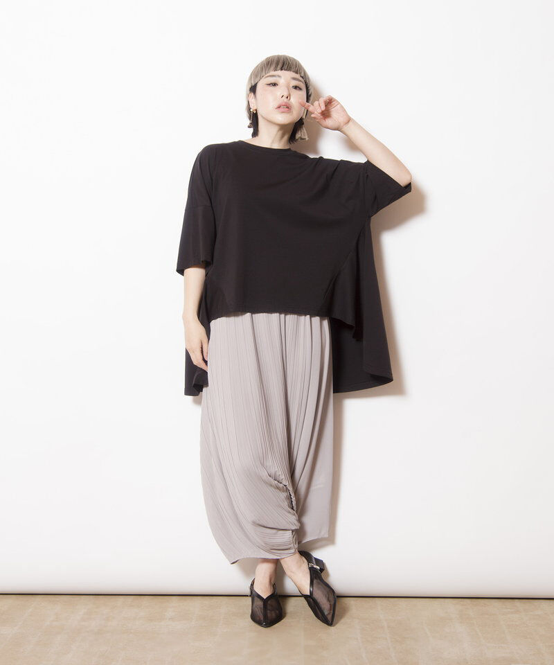  「プリーツレイヤードアラジンパンツ」|サルエル|