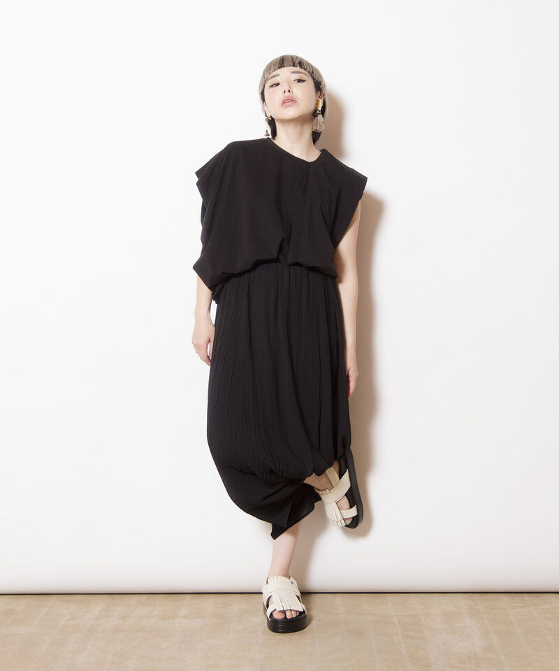  「プリーツレイヤードアラジンパンツ」|サルエル|