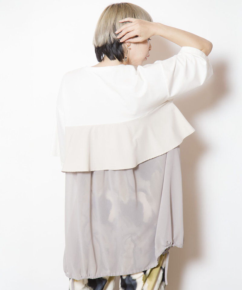  「バックフリルTシャツ」|Tシャツ・カットソー|