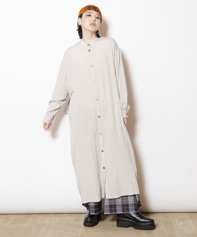  「バックタックシャツワンピース」|ワンピース|