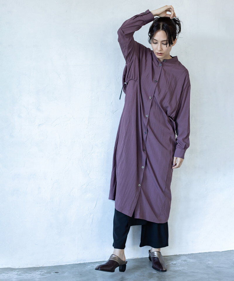 「バックタックシャツワンピース」|ワンピース|
