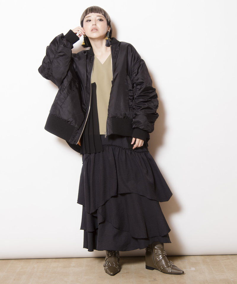  「ギャザージップブルゾン」|ミリタリー・モッズコート|