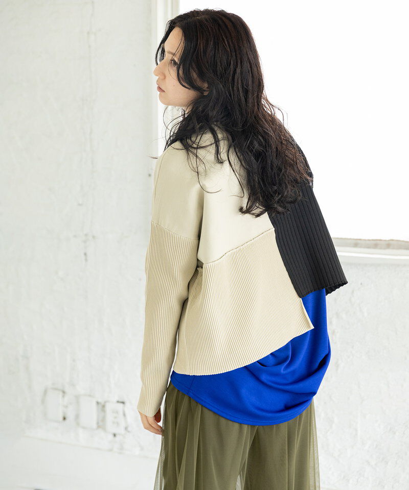  「2WAYバイカラーニットカーディガン」|ニット・セーター|