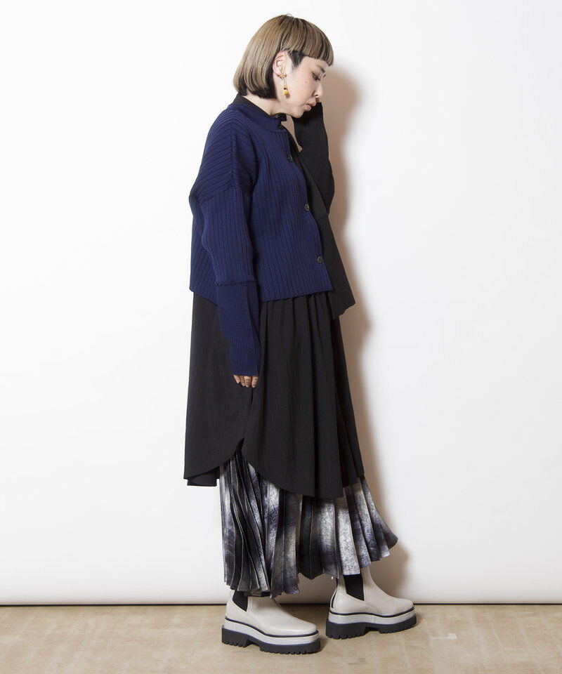  「2WAYバイカラーニットカーディガン」|ニット・セーター|