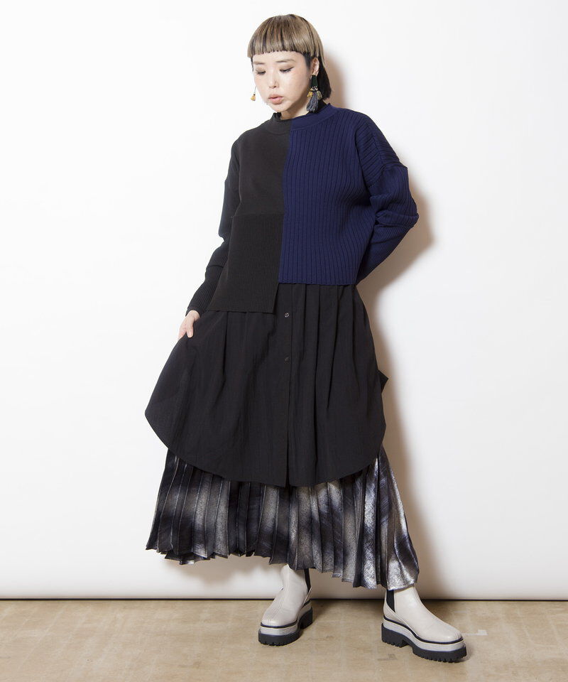  「2WAYバイカラーニットカーディガン」|ニット・セーター|