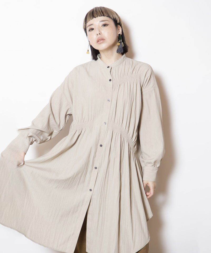  「シャーリングロングブラウス」|シャツ・ブラウス|