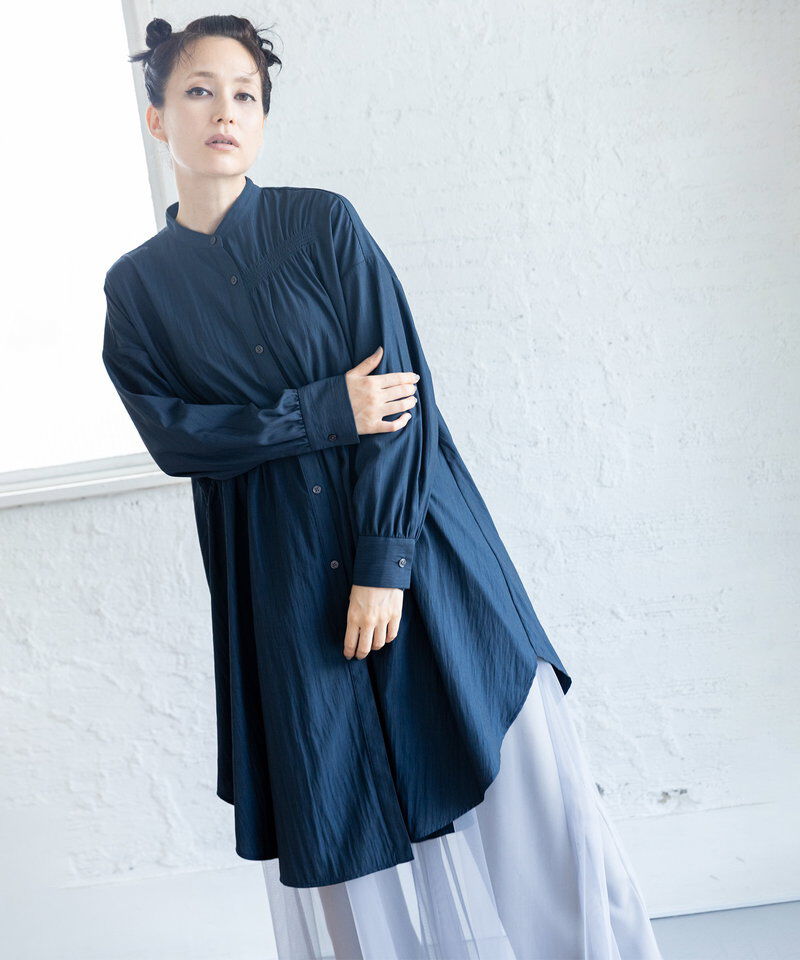  「シャーリングロングブラウス」|シャツ・ブラウス|