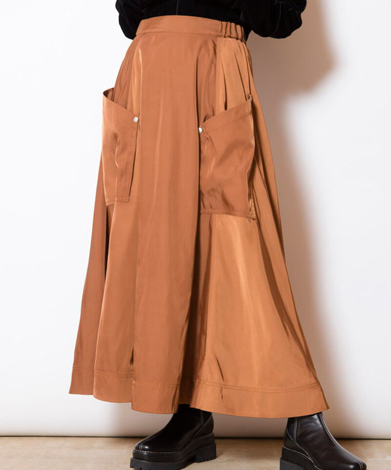  「ポケットフレアースカート」|フレア|BROWN