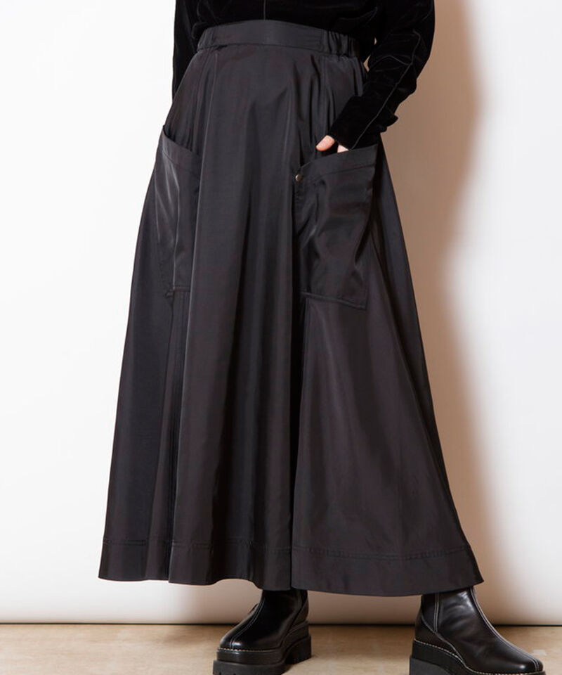  「ポケットフレアースカート」|フレア|BLACK