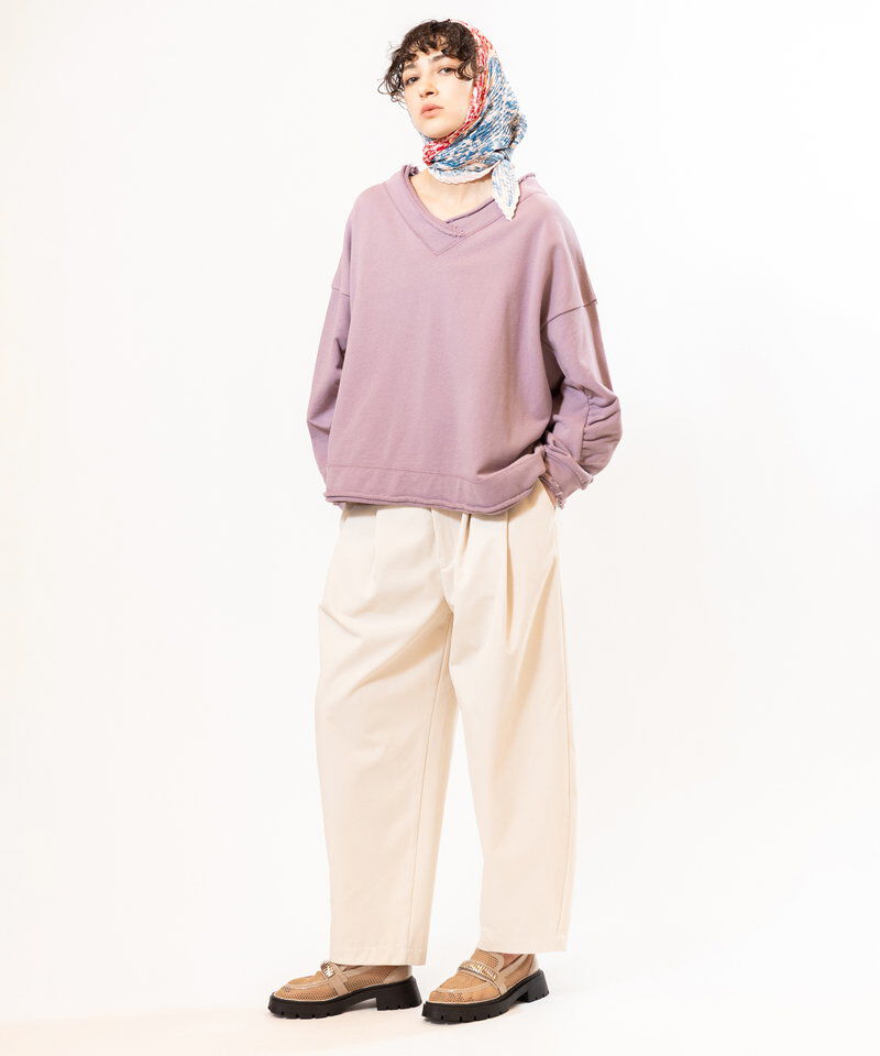  「裏毛Vネックプルオーバー」|Tシャツ・カットソー|