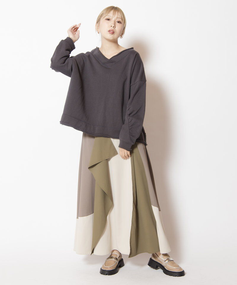  「裏毛Vネックプルオーバー」|Tシャツ・カットソー|