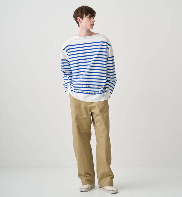 ORCIVAL「ORCIVAL | ラッセル ボートネック プリントワイドバスクTシャツ MEN」|Tシャツ・カットソー|