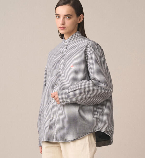 DANTON「DANTON | タイプライター 中綿シャツジャケット CHECK WOMEN」|ダウン|BLUE系1